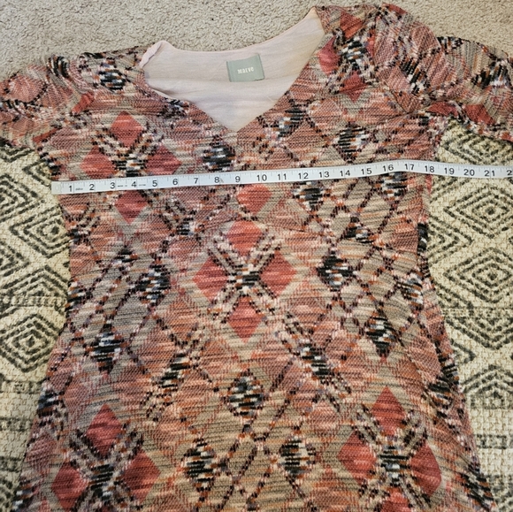Maeve Anthropologie Erina knit short dress with 3/4 length bell sleeve Size M - Picture 6 of 6